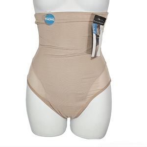 Miracle Brands Slimshaper High Waist Thong Extra Firm Control Beige Nude
